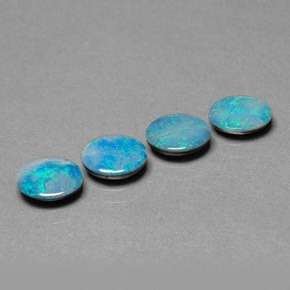 캐럿 천연 멀티컬러 오팔 더블릿 보석, 타원형 컷, 7×5 mm, 불투명체