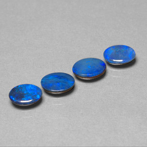 캐럿 천연 블루 오팔 더블릿 보석, 타원형 컷, 7×5.2 mm, 불투명체