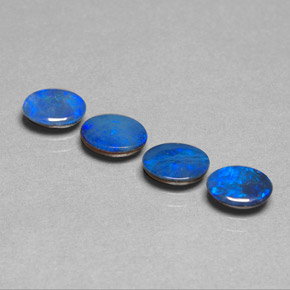 캐럿 천연 블루 오팔 더블릿 보석, 타원형 컷, 7×5.2 mm, 불투명체