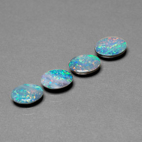 캐럿 천연 멀티컬러 오팔 더블릿 보석, 타원형 컷, 7×5 mm, 불투명체