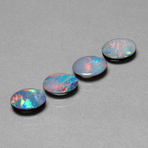 캐럿 천연 멀티컬러 오팔 더블릿 보석, 타원형 컷, 7×5 mm, 불투명체