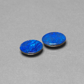 캐럿 천연 멀티컬러 오팔 더블릿 보석, 타원형 컷, 7.1×5 mm, 불투명체