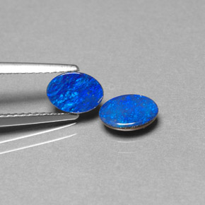 캐럿 천연 멀티컬러 오팔 더블릿 보석, 타원형 컷, 7.1×5 mm, 불투명체
