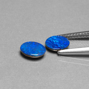 캐럿 천연 멀티컬러 오팔 더블릿 보석, 타원형 컷, 7.1×5 mm, 불투명체