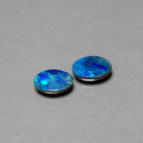 캐럿 천연 멀티컬러 오팔 더블릿 보석, 타원형 컷, 6.8×4.9 mm, 불투명체
