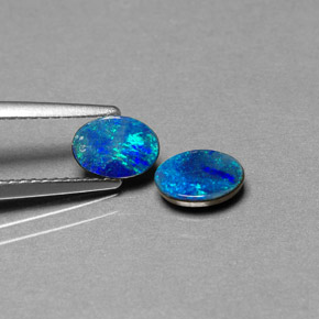 캐럿 천연 멀티컬러 오팔 더블릿 보석, 타원형 컷, 6.8×4.9 mm, 불투명체