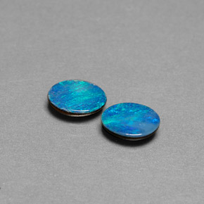 캐럿 천연 멀티컬러 오팔 더블릿 보석, 타원형 컷, 7.1×5 mm, 불투명체