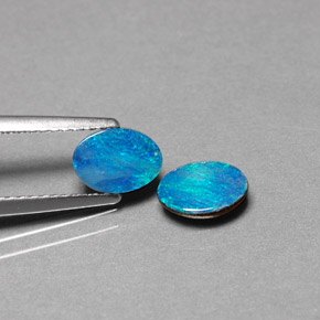 캐럿 천연 멀티컬러 오팔 더블릿 보석, 타원형 컷, 7.1×5 mm, 불투명체