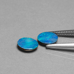 캐럿 천연 멀티컬러 오팔 더블릿 보석, 타원형 컷, 7.1×5 mm, 불투명체