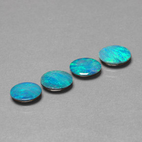 캐럿 천연 멀티컬러 오팔 더블릿 보석, 타원형 컷, 6.8×4.9 mm, 불투명체