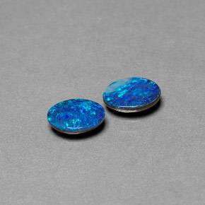 캐럿 천연 멀티컬러 오팔 더블릿 보석, 타원형 컷, 7×4.9 mm, 불투명체