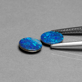 캐럿 천연 멀티컬러 오팔 더블릿 보석, 타원형 컷, 7×4.9 mm, 불투명체