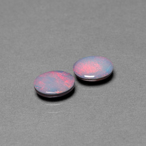 캐럿 천연 멀티컬러 오팔 더블릿 보석, 타원형 컷, 6.9×5 mm, 불투명체
