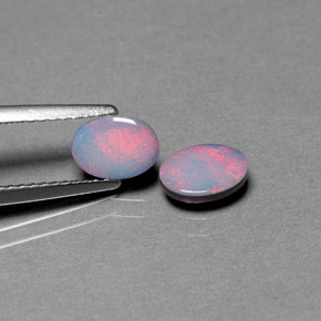 캐럿 천연 멀티컬러 오팔 더블릿 보석, 타원형 컷, 6.9×5 mm, 불투명체