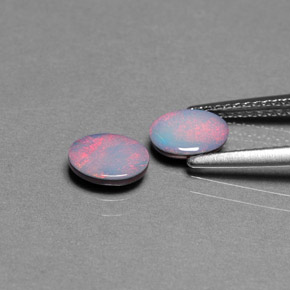 캐럿 천연 멀티컬러 오팔 더블릿 보석, 타원형 컷, 6.9×5 mm, 불투명체