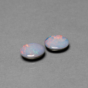 캐럿 천연 멀티컬러 오팔 더블릿 보석, 타원형 컷, 7×5 mm, 불투명체