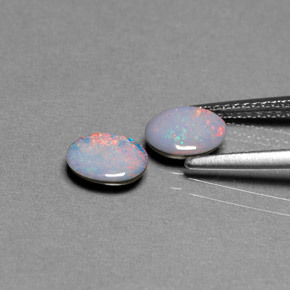 캐럿 천연 멀티컬러 오팔 더블릿 보석, 타원형 컷, 7×5 mm, 불투명체
