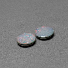 캐럿 천연 멀티컬러 오팔 더블릿 보석, 타원형 컷, 6.9×5.1 mm, 불투명체
