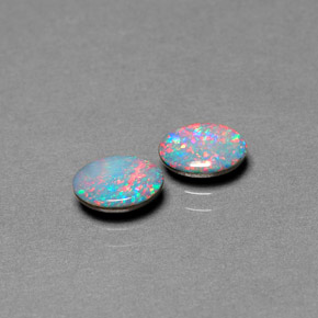 캐럿 천연 멀티컬러 오팔 더블릿 보석, 타원형 컷, 7×5 mm, 불투명체