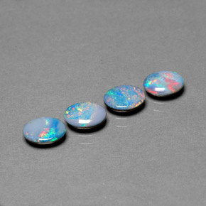 캐럿 천연 멀티컬러 오팔 더블릿 보석, 타원형 컷, 6.9×5 mm, 불투명체