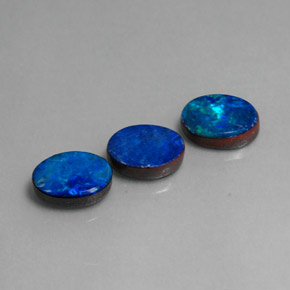 캐럿 천연 멀티컬러 오팔 더블릿 보석, 타원형 컷, 9.1×7.1 mm, 불투명체