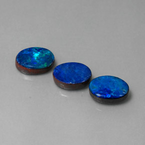 캐럿 천연 멀티컬러 오팔 더블릿 보석, 타원형 컷, 9.1×7.1 mm, 불투명체