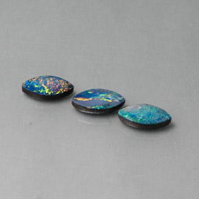 캐럿 천연 멀티컬러 오팔 더블릿 보석, 마퀴즈, 8.2×4.1 mm, 불투명체