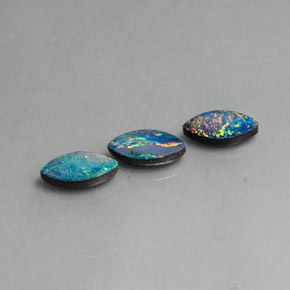 캐럿 천연 멀티컬러 오팔 더블릿 보석, 마퀴즈, 8.2×4.1 mm, 불투명체