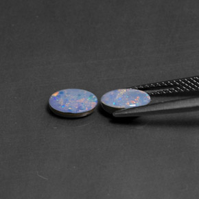 캐럿 천연 멀티컬러 오팔 더블릿 보석, 타원형 컷, 7.1×5.1 mm, 불투명체