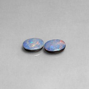 캐럿 천연 멀티컬러 오팔 더블릿 보석, 타원형 컷, 6.9×5.1 mm, 불투명체