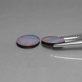 캐럿 천연 멀티컬러 오팔 더블릿 보석, 타원형 컷, 7.9×5.8 mm, 불투명체