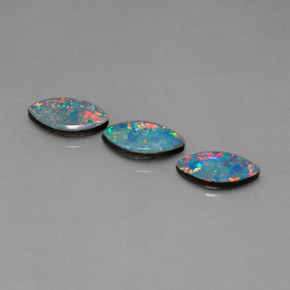 캐럿 천연 멀티컬러 오팔 더블릿 보석, 마퀴즈, 10.1×5.2 mm, 불투명체