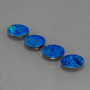 캐럿 천연 멀티컬러 오팔 더블릿 보석, 타원형 컷, 7×5.1 mm, 불투명체