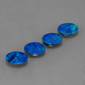 캐럿 천연 멀티컬러 오팔 더블릿 보석, 타원형 컷, 7×5.1 mm, 불투명체
