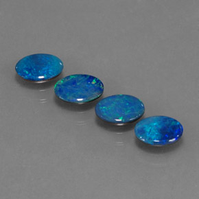 캐럿 천연 멀티컬러 오팔 더블릿 보석, 타원형 컷, 7.1×4.9 mm, 불투명체