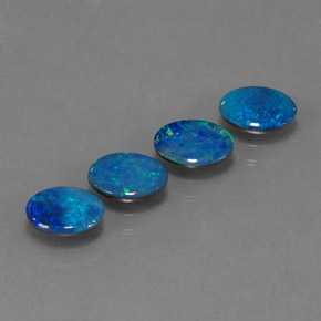 캐럿 천연 멀티컬러 오팔 더블릿 보석, 타원형 컷, 7.1×4.9 mm, 불투명체