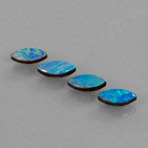 캐럿 천연 멀티컬러 오팔 더블릿 보석, 마퀴즈, 8.1×4.1 mm, 불투명체