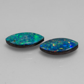 캐럿 천연 멀티컬러 오팔 더블릿 보석, 마퀴즈, 10.2×5 mm, 불투명체