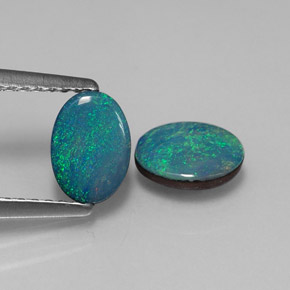 캐럿 천연 멀티컬러 오팔 더블릿 보석, 타원형 컷, 7.1×5 mm, 불투명체