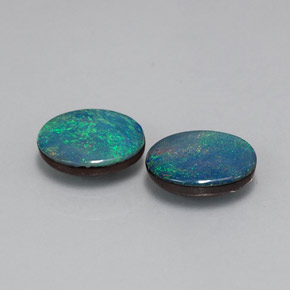 캐럿 천연 멀티컬러 오팔 더블릿 보석, 타원형 컷, 7.1×5 mm, 불투명체