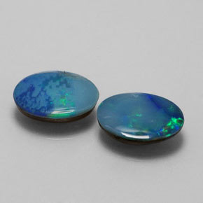 캐럿 천연 멀티컬러 오팔 더블릿 보석, 타원형 컷, 8×6 mm, 불투명체
