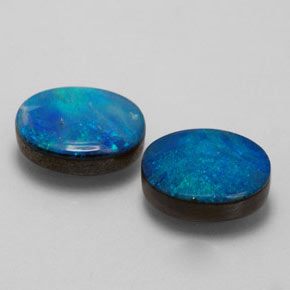 캐럿 천연 멀티컬러 오팔 더블릿 보석, 타원형 컷, 8.9×7 mm, 불투명체
