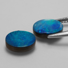 캐럿 천연 멀티컬러 오팔 더블릿 보석, 타원형 컷, 8.9×7 mm, 불투명체
