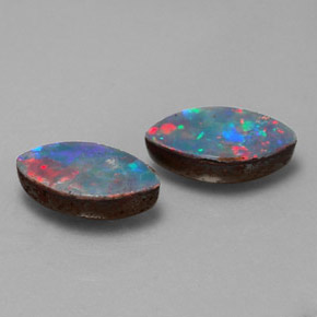 캐럿 천연 멀티컬러 오팔 더블릿 보석, 마퀴즈, 7.7×4.1 mm, 불투명체