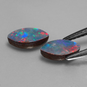 캐럿 천연 멀티컬러 오팔 더블릿 보석, 마퀴즈, 7.7×4.1 mm, 불투명체