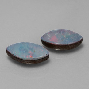 캐럿 천연 멀티컬러 오팔 더블릿 보석, 마퀴즈, 8.3×4.2 mm, 불투명체