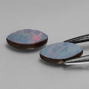 캐럿 천연 멀티컬러 오팔 더블릿 보석, 마퀴즈, 8.3×4.2 mm, 불투명체