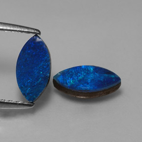 캐럿 천연 멀티컬러 오팔 더블릿 보석, 마퀴즈, 8.1×4.2 mm, 불투명체