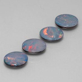 3.09캐럿 천연 멀티컬러 오팔 더블릿 보석, 타원형 컷, 8×6 mm, 불투명체