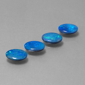 캐럿 천연 멀티컬러 오팔 더블릿 보석, 타원형 컷, 7.1×4.9 mm, 불투명체